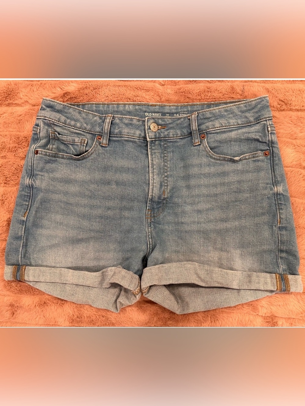 Old Navy high-rise OG straight jean shorts women’s sz 14